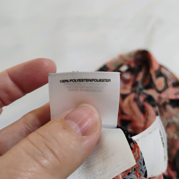 Jones New York Black and Pink Paisley Sheet Button Down Shirt - Picture 7 of 12